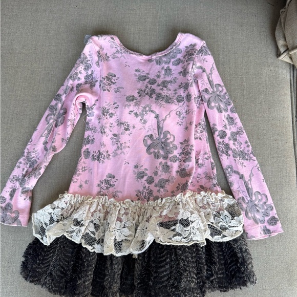 Giggle Moon, Pink & Gray, Floral, Outfit, Size 4 - Picture 4 of 8